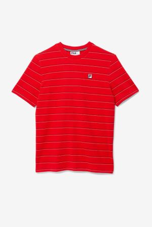 FILA Leon Tee Shirts Red / White / Navy,Mens Clothing | CA.ECDNWP150